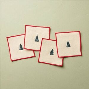 Set of 4 Cloth Cocktail Embroidered Tree Napkins - Hearth & Hand™ with Magnolia